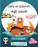 Animali da colorare libro per bambini 4-10 anni