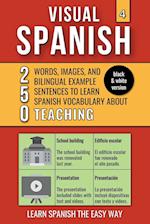 Visual Spanish 4 - (B/W version) - Teaching - 250 Words, Images, and Examples Sentences to Learn Spanish Vocabulary 