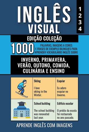 Ingles Visual - Edicao Colecao - 1.000 Palavras, Imagens a Cores e  Frases de Exemplo Bilingues para Aprender Vocabulario em Ingles sobre Inverno, Primavera, Verao, Outono, Comida, Culinaria e Ensino