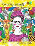 Coloring animals with Frida Kahlo