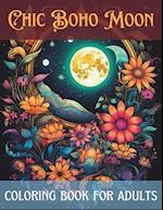 Chic boho Moon coloring book for adults