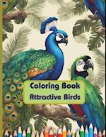 Coloring Book Attractive Birds