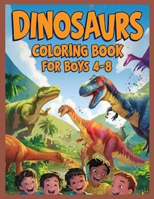 Dinosaurs coloring book for kids 4-8