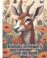 Animals in Flowers Coloring Book For Kids