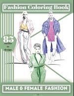 Fashion Coloring Book- Male and Female Fashion- 85 different Images to color!