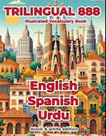 Trilingual 888 English Spanish Urdu Illustrated Vocabulary Book