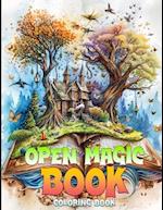 Open Magic Book Coloring Book