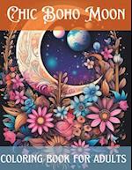 Chic boho Moon coloring book for adults