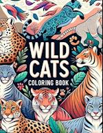 Wild Cats Coloring Book