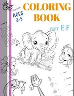 TOKToktok coloring book AGES 3-5 PART E-F