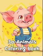 30 Animals Coloring book for kid 4-8years