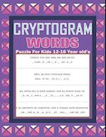 Cryptogram Words Puzzle For Kids 12-16 Year old's