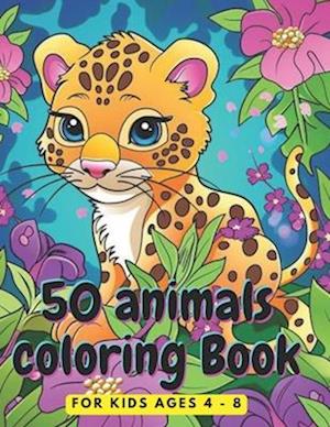 50 animals coloring Book