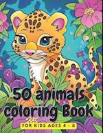 50 animals coloring Book