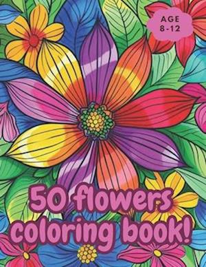 50 Flowers coloring book for kids