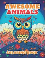 Awesome Animals Coloring Book