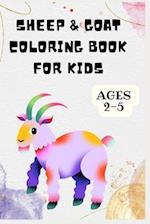 Sheep & Goat Coloring Book for Kids Ages 2-5