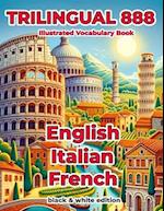 Trilingual 888 English Italian French Illustrated Vocabulary Book