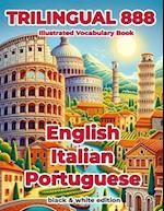 Trilingual 888 English Italian Portuguese Illustrated Vocabulary Book