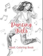 Dancing Girls Adult Coloring Book Grayscale Images By TaylorStonelyArt