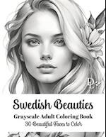 Swedish Beauties - Grayscale Adult Coloring Book