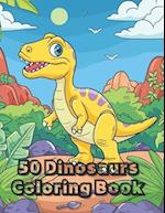 50 Dinosaurs Coloring Book - for kids