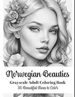 Norwegian Beauties - Grayscale Adult Coloring Book