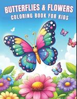 Butterflies and Flowers Coloring Book for Kids