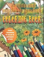 Summer garden and vegetables coloring book