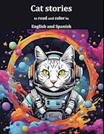 Cat stories to read and color in English and Spanish.