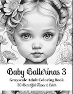 Baby Ballerinas 3 - Grayscale Adult Coloring Book