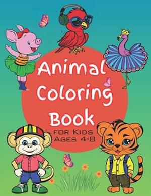 Animal Coloring Book for Kids Ages 4-8