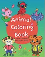 Animal Coloring Book for Kids Ages 4-8