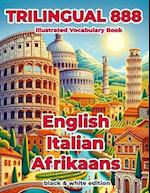 Trilingual 888 English Italian Afrikaans Illustrated Vocabulary Book