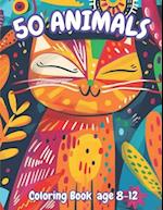 50 Animals Coloring Book