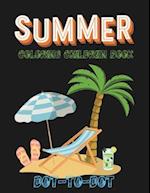Summer Coloring Children Book Dot-to-Dot