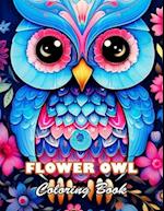 Flower Owl Coloring Book for Adult