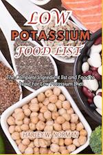 Low Potassium Food List