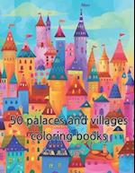 coloring book castle and village