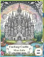 Fantasy Castle Mandala coloring book for kids