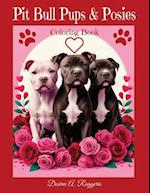 "Pit Bull Pups & Posies" Adult/Teen/Older Children Coloring Book