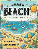 summer beach coloring book for kids and adults