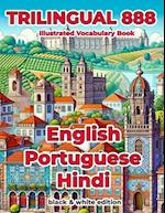 Trilingual 888 English Portuguese Hindi Illustrated Vocabulary Book