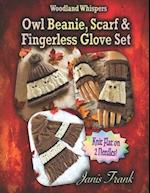 Owl Beanie, Scarf and Fingerless Glove Set