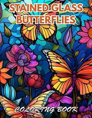 Stained Glass Butterflies Coloring Book