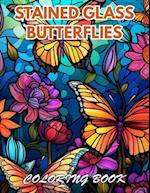 Stained Glass Butterflies Coloring Book