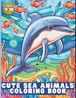 Cute Sea Animals Coloring Book for age 4 - 10