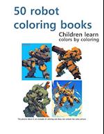 50 robot coloring book