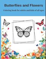 Coloring book Butterfly & flowers for adults and kids of all ages