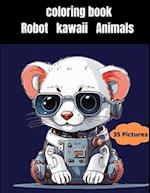 coloring book Robot - kawaii - Animals